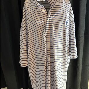 Striped Blue and White Polo Shirt